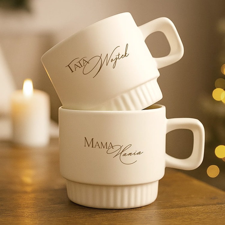Kubki ryflowane dla mamy i taty. Personalizowane imieniem.