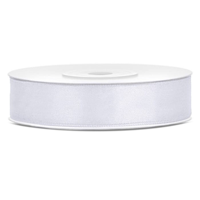 WSTĄŻKA tasiemka satynowa 1cm 25m BIAŁA