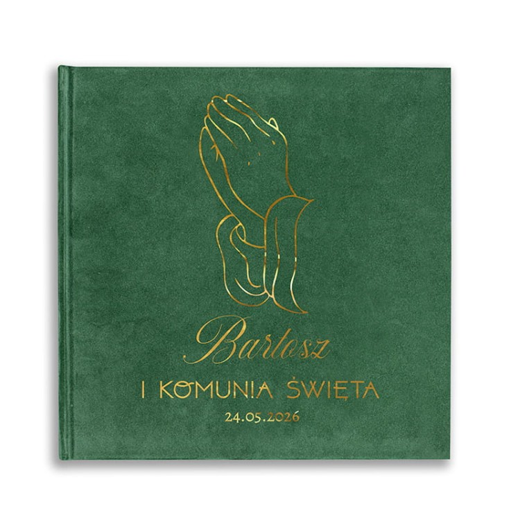pamiątka dla dziecka album welurowy komunijny