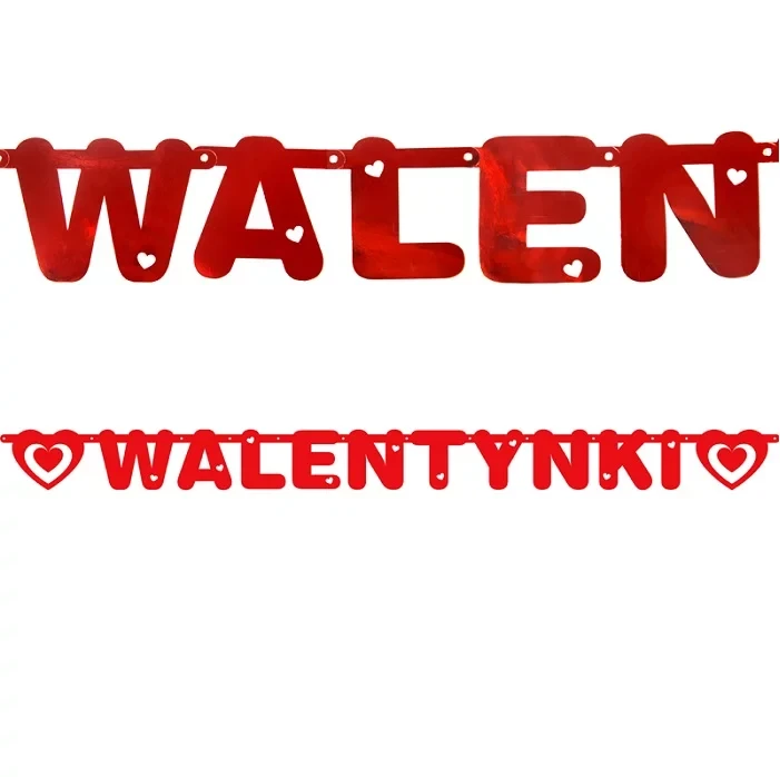 Dekoracyjny baner Walentynki w czerwonym kolorze w pudełku dla pary