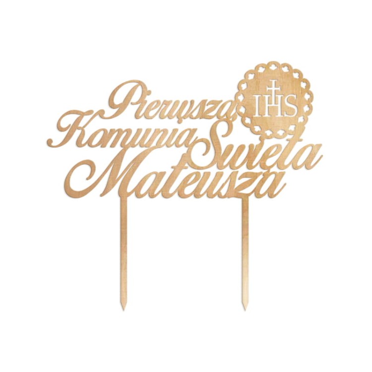 Personalizowany topper na tort z religijnym motywem