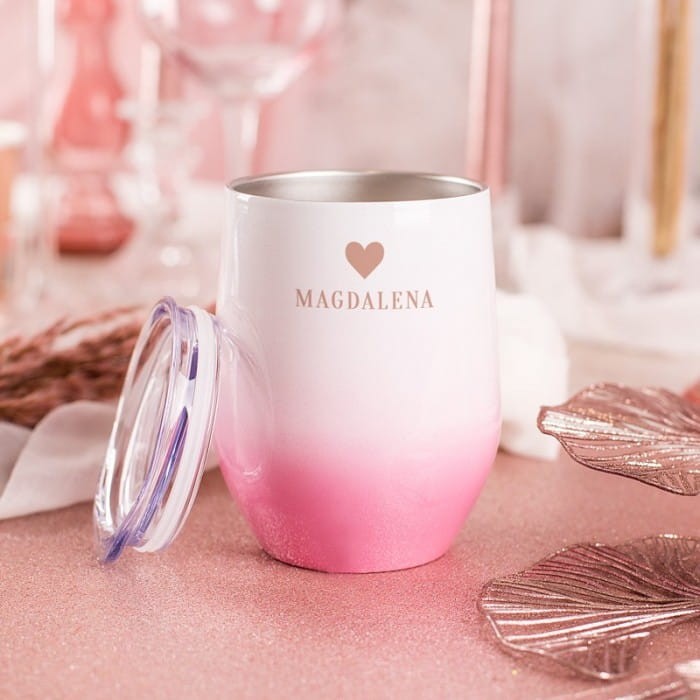 KUBEK termiczny z imieniem praktyczny Prezent dla Kobiety