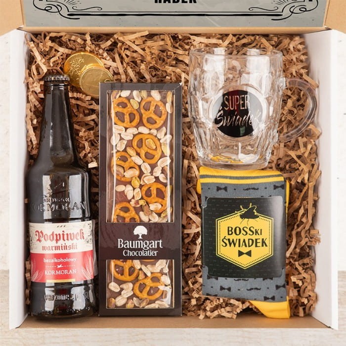 ZESTAW prezentowy z pytaniem o bycie świadkiem na ślubie