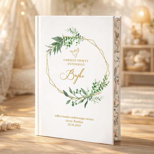 Personalizowana bajka prezent na chrzest swiety z brzegmi