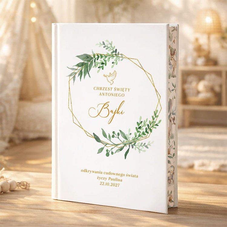 Personalizowana bajka prezent na chrzest swiety z brzegmi