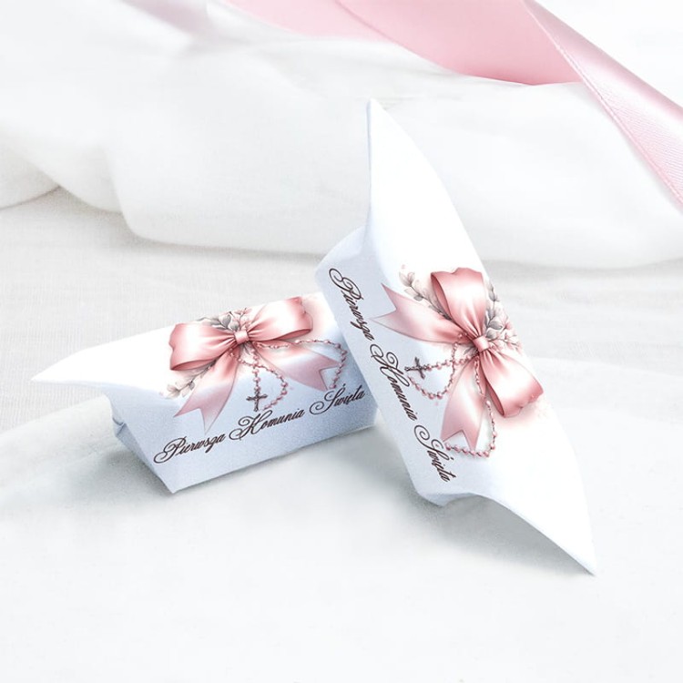 Krówki na przyjęcie komunijne dziewczynki. Podziękowanie dla gości.