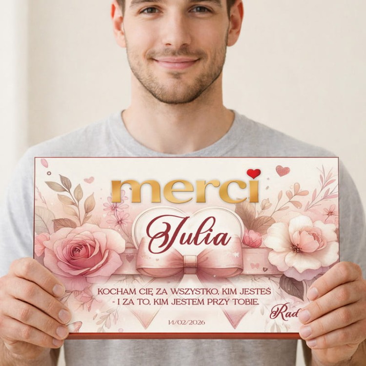 Merci bombonierka na prezent dla kobiety.