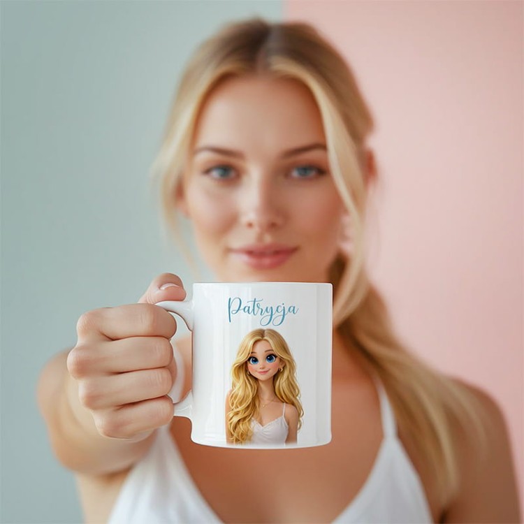 Fotokubek ze zdjęciem w stylu pixara.