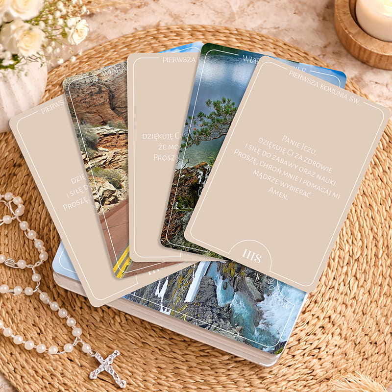 Karty modlitewne na prezenty z okazji komunii
