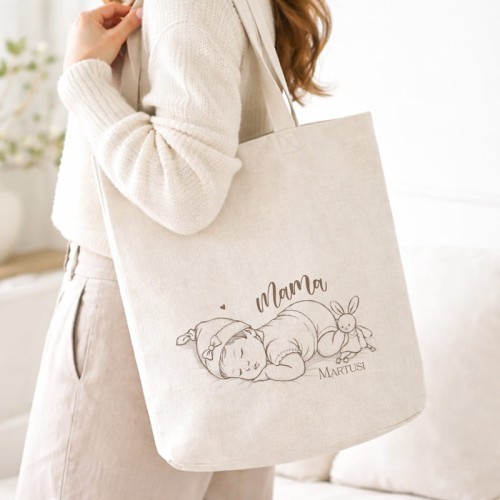 Personalizowana torba dla mamy niemowlaka.
