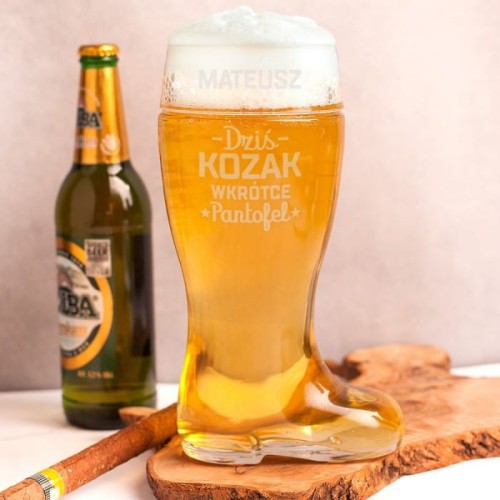 KUFEL do Piwa w kształcie buta Prezent na Kawalerski 1l