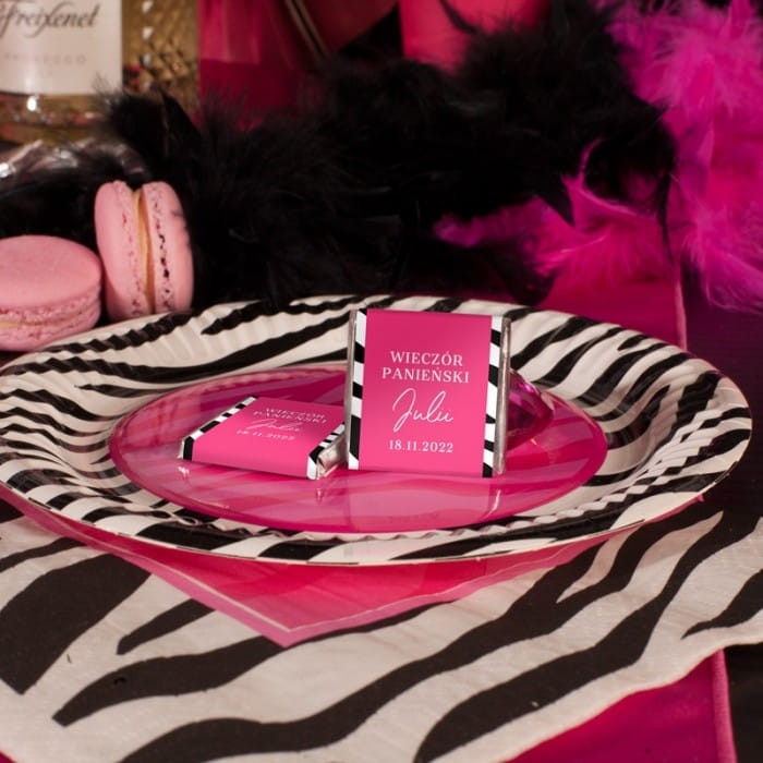CZEKOLADKI prezent na panieński z imieniem kolekcja Wild Party 10szt