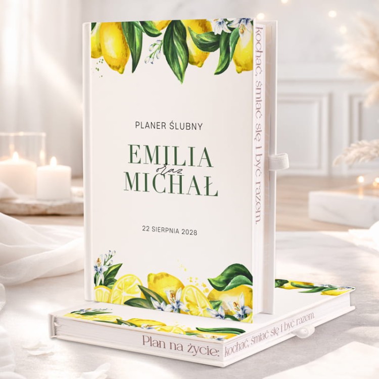 slubny planer z motywem cytryn