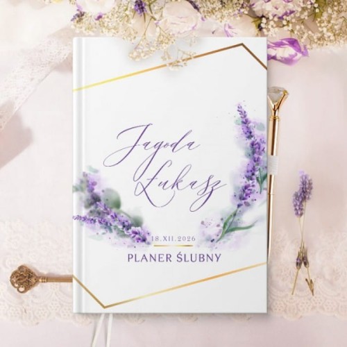 PLANER ślubny w twardej oprawie Lawenda