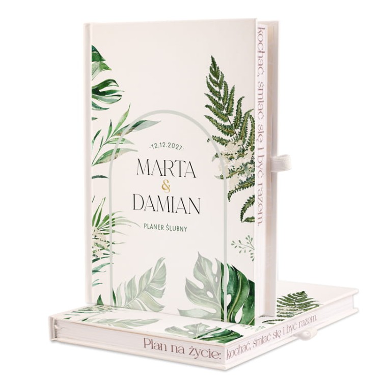 Ślubny planer dla pary młodej z ich imionami