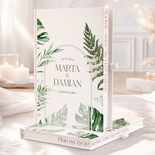 Planer ślubny z roślinnym motywem