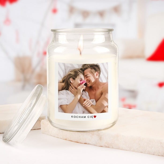 ŚWIECA ze zdjęciem miłosny prezent dla ukochanej osoby
