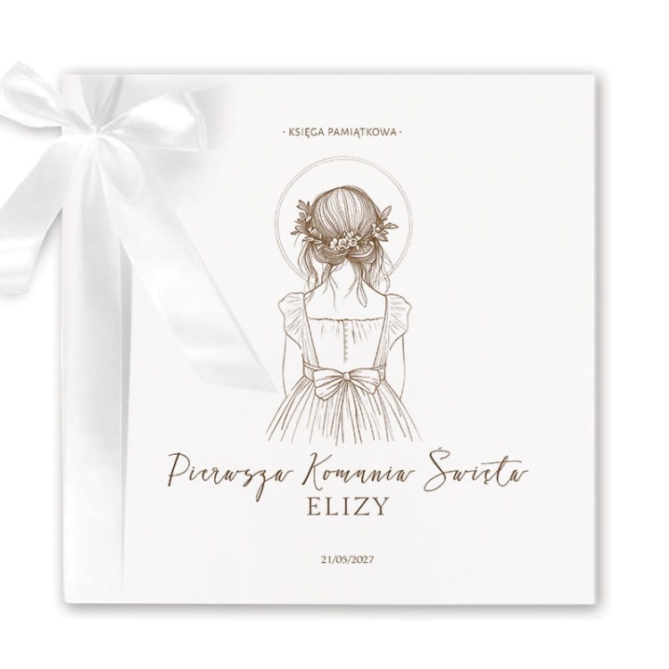 Stylowa księga gości na Pierwszą Komunię Świętą piękna pamiątka na lata.