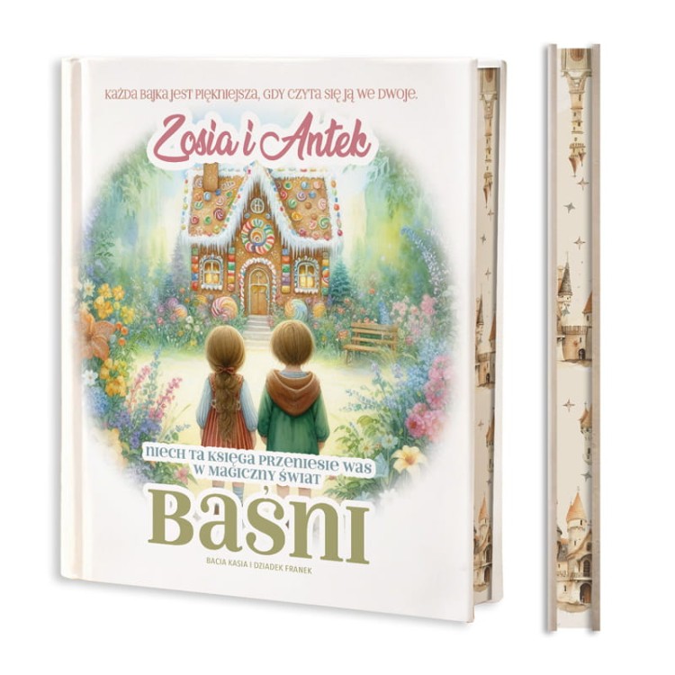 Książka z barwionymi brzegami i personalizacją.