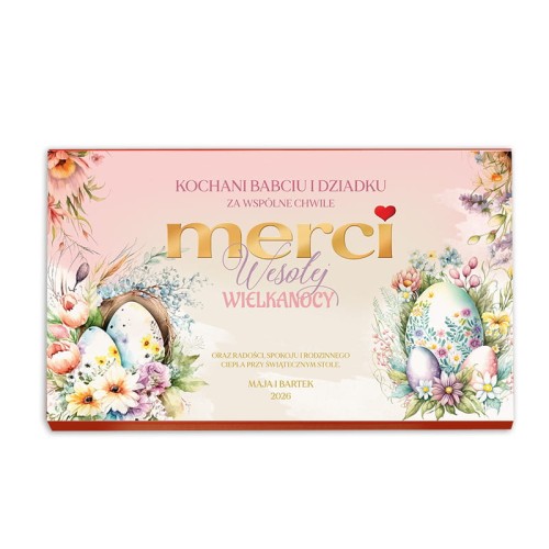 Prezent na Wielkanoc w postaci personalizowanych czekoladek.