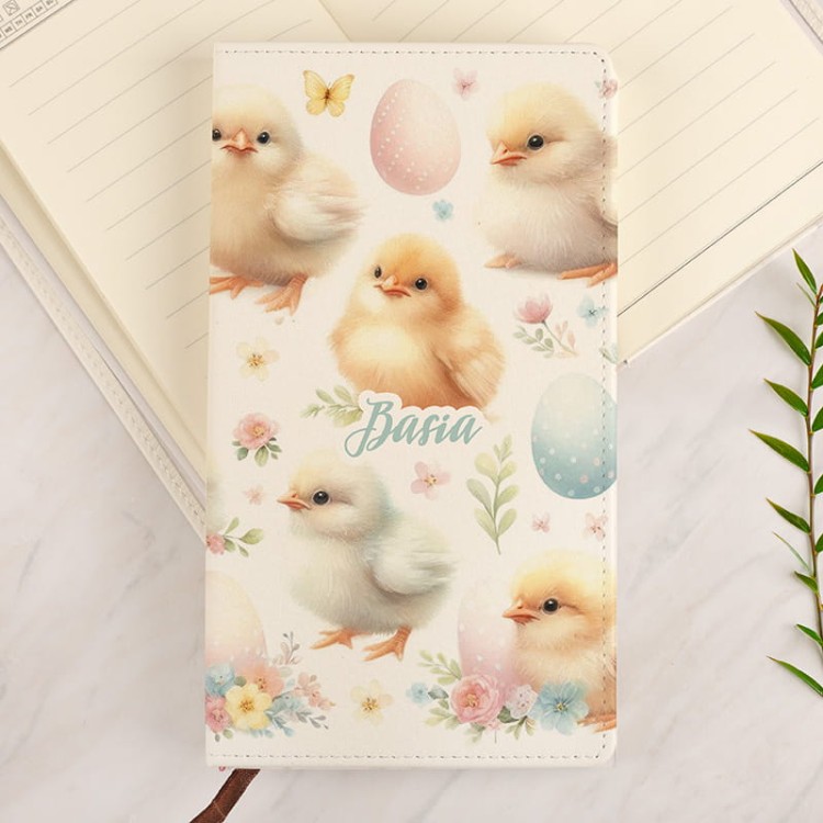 Personalizowany notatnik w pastelowych kolorach z imieniem.