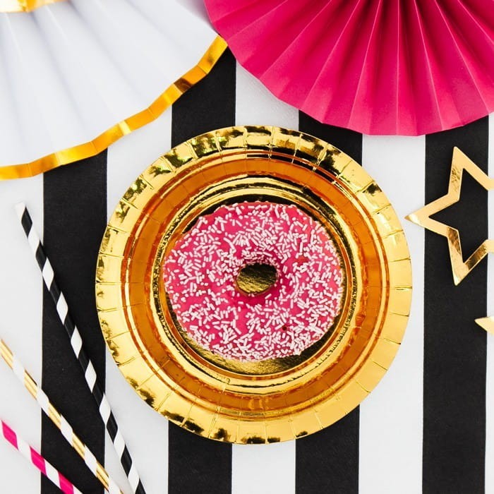 TALERZYKI papierowe złote Ø18cm 6szt Wieczór Panieński