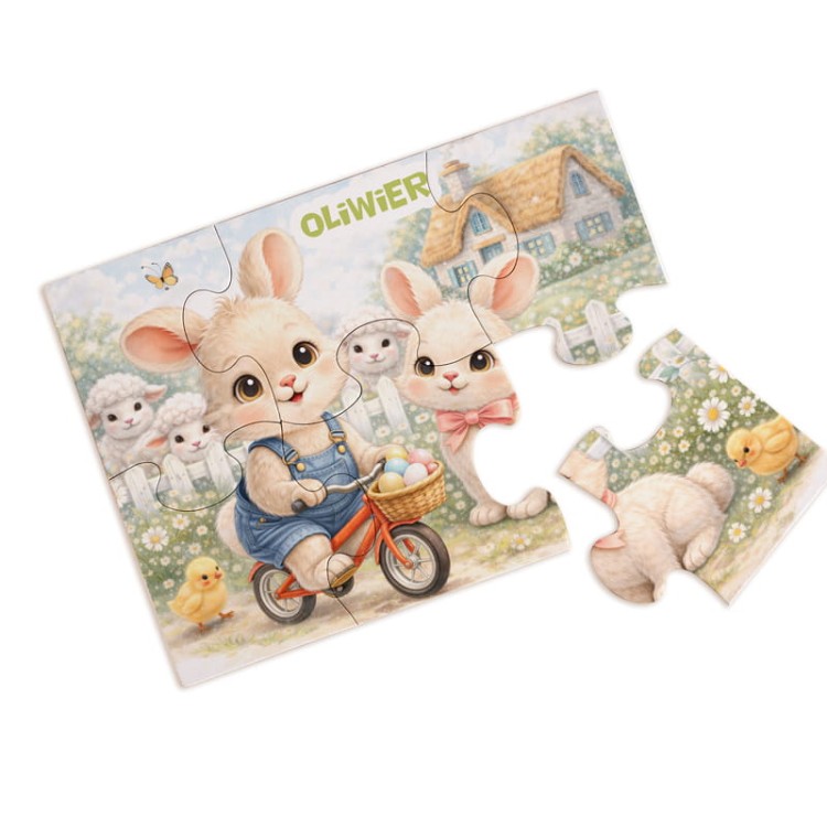 Puzzle z imieniem na Wielkanoc.