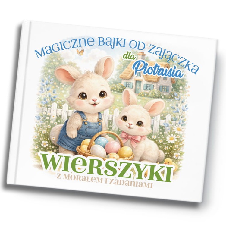 Personalizowana książka z barwionymi brzegami na Wielkanoc.