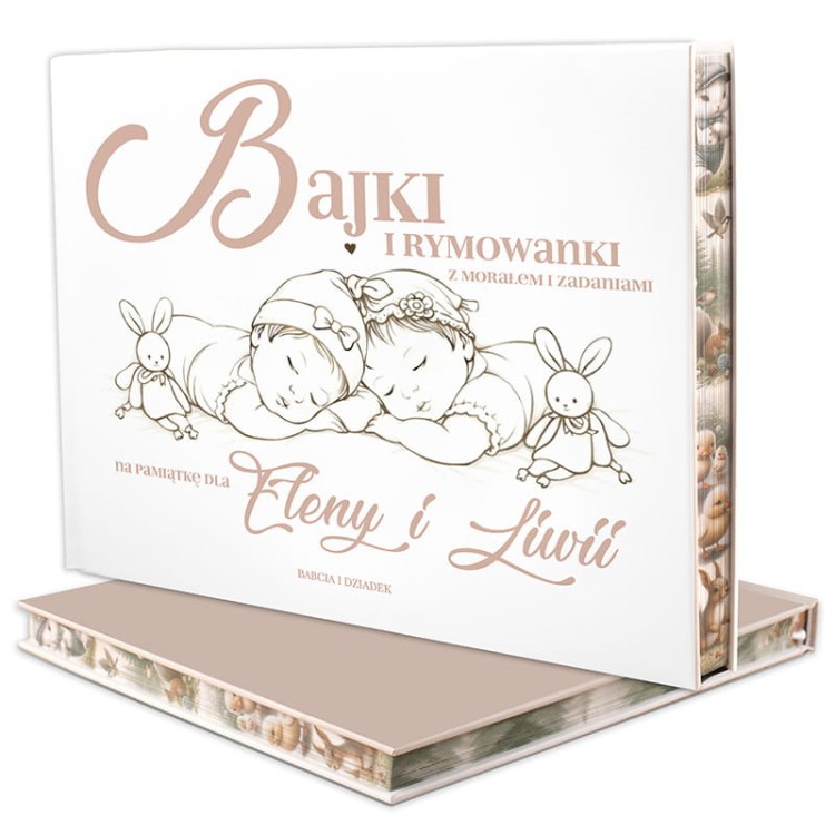 Książka z bajkami i rymowankami dla bliźniaczek.