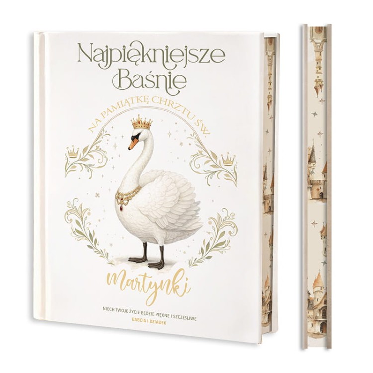 Książka z personalizacją i barwionymi brzegami.