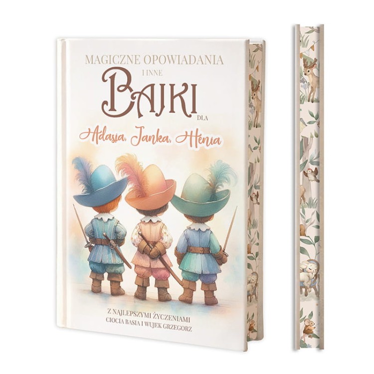 Książka z bajkami, wspólny prezent dla trojaczków.