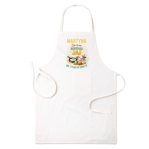 Fartuch z motywem jajek.