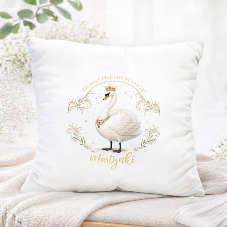 Poduszka z łabędziem dla dziecka.