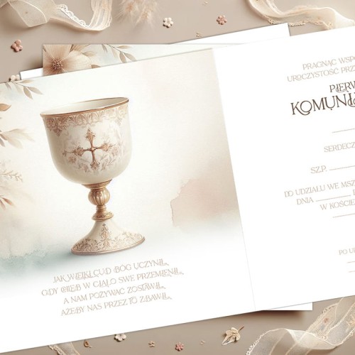 Gotowe zaproszenia komunijne do uzupełnienia