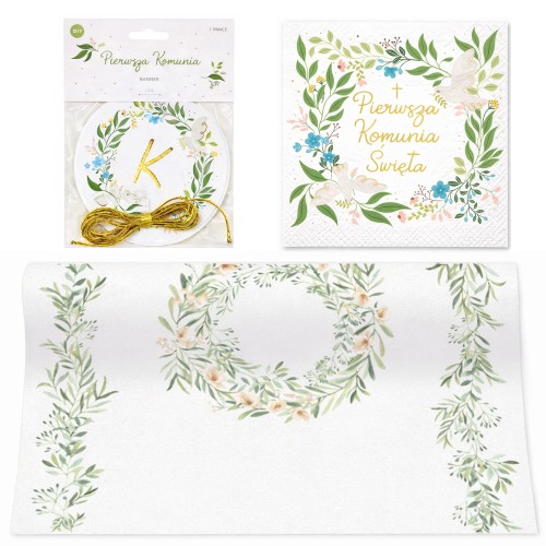 Kwiatowy zestaw komunijny.