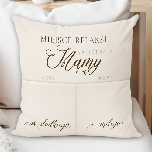 Poduszka z kieszeniami dla mamy