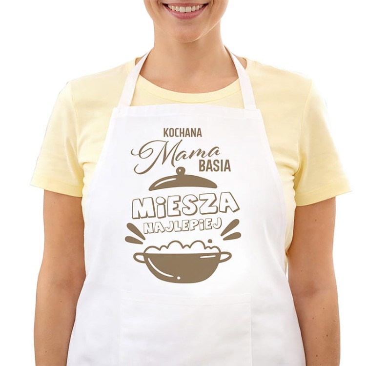 Fartuch z personalizowanym nadrukiem.