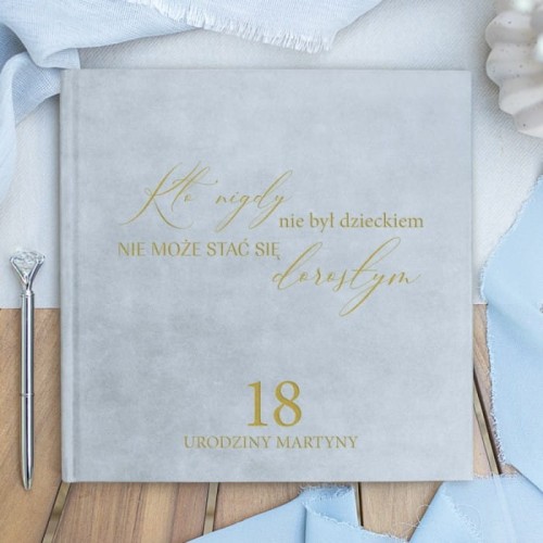 KSIĘGA na wpisy Album na Zdjęcia 2w1 welurowa okładka na 18 urodziny