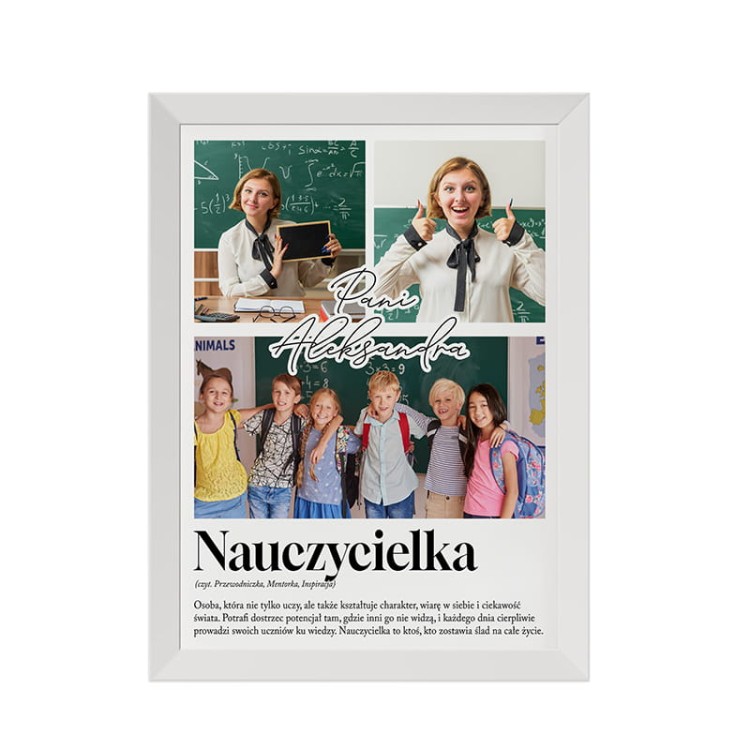 Plakat z personalizacją dla nauczyciela.