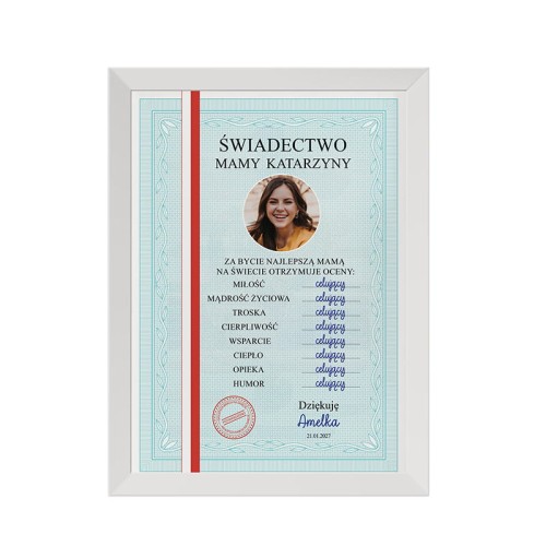 Oryginalny prezent na Dzień Matki. Świadectwo dla mamy.