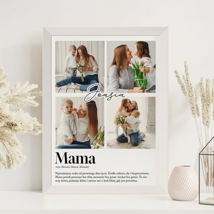 Personalizowany plakat z definicją słowa Mama.
