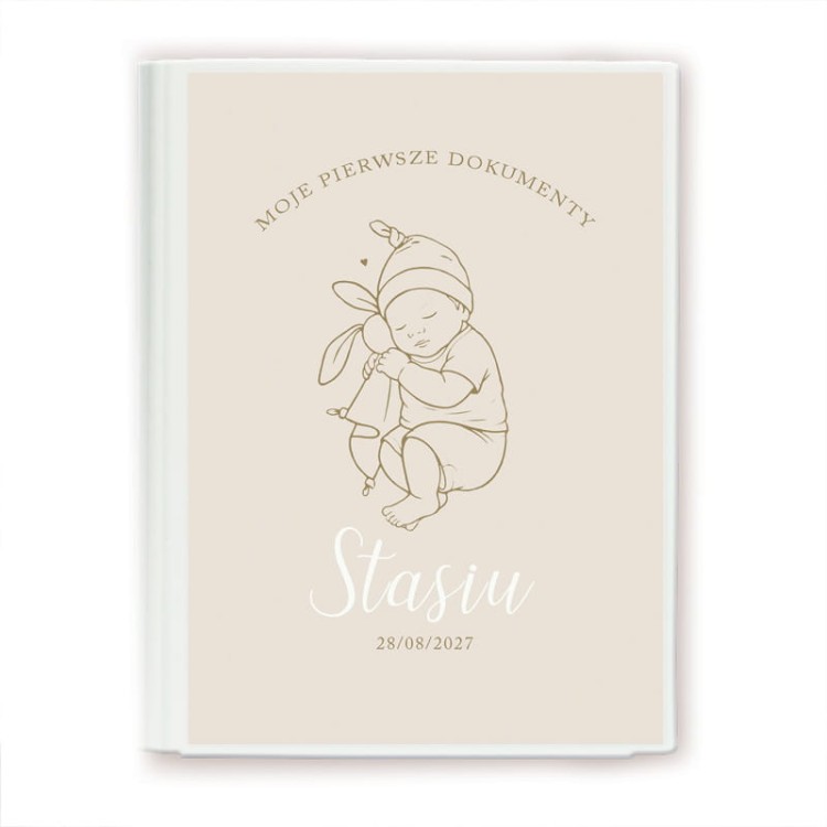 Teczka z personalizacją do przechowywania dokumentów dziecka.