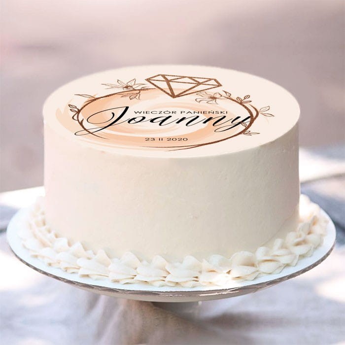 OPŁATEK na tort personalizowany Powiedziałam Tak! Ø20cm
