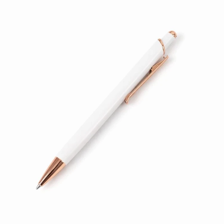 Długopis  w białym kolorze. Idealny do podpisów, życzeń i wpisów okolicznościowych.