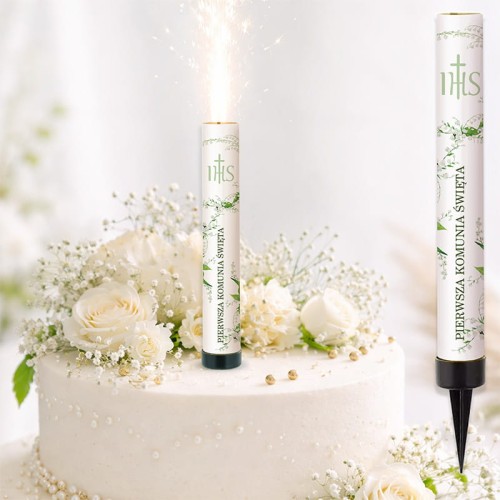 Fontanna tortowa komunia dekoracja tortu.