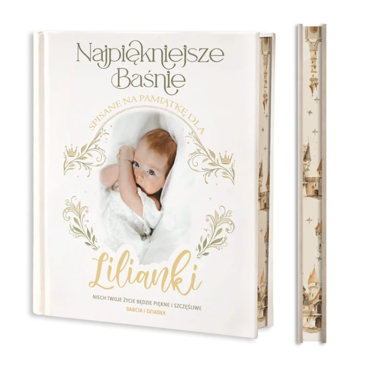 Książka Najpiękniejsze Baśnie jako pamiątka dla dziecka ze zdjęciem.