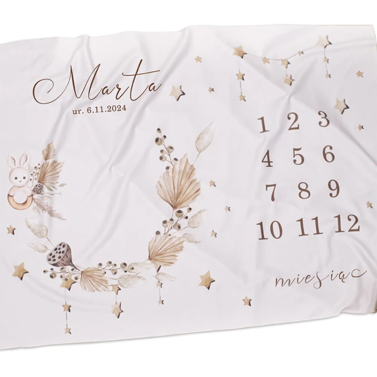 Personalizowana fotomata dla noworodka z motywem boho.