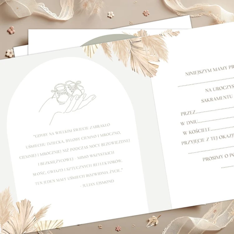 Stylowe zaproszenia do wypisania na Chrzest.
