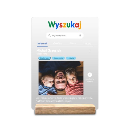 Personalizowana fototabliczka akrylowa na prezent dla taty.