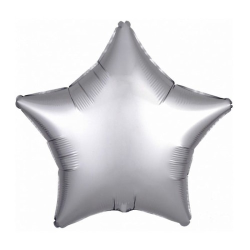 BALON foliowy Gwiazda 48cm SREBRNY LUX